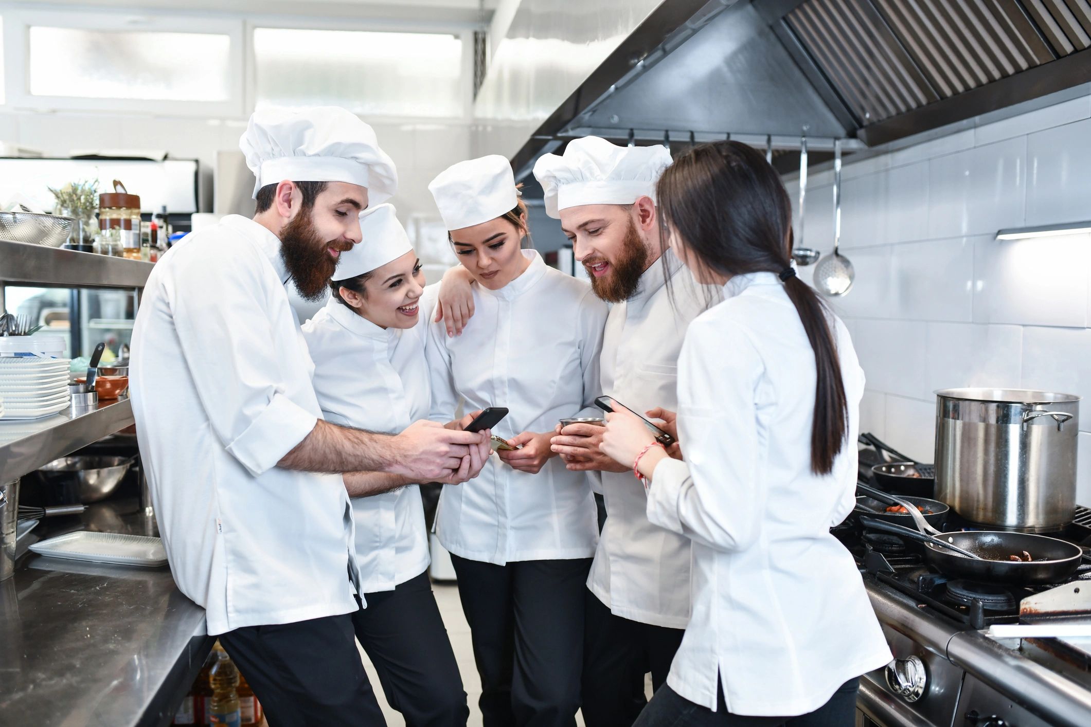 Culinary team sharing a moment together